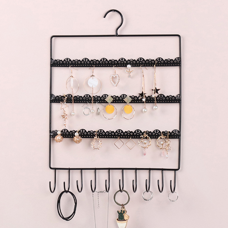 Estante de pared para exhibir pendientes, pulseras, collares, organizador de joyería, colgante, collar