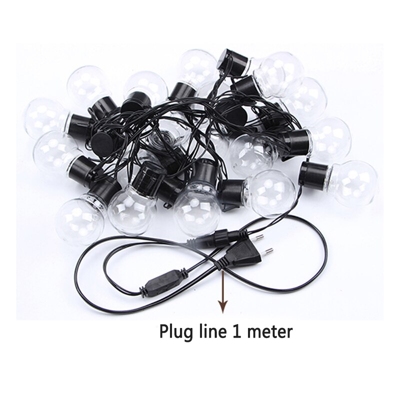 3M 6M Led String Light Ball Globe Bulb Fairy Lights Chain G50 Outdoor Garden Patio Garland Wedding Party Christmas Decoration: Clear bulbs / US 6m White