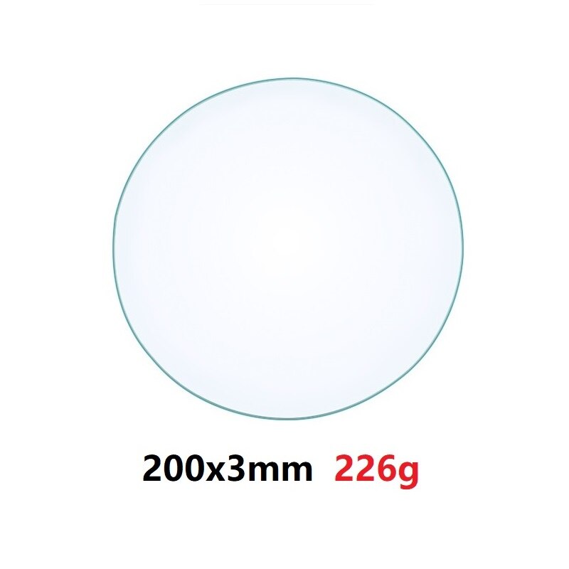 MEGA-cama para impresora 3D, vidrio templado de borosilicato, plano, transparente, cuadrado, redondo, 214, 220mm, para Kossel Delta Creality Ender3: Round 200mm