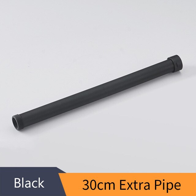 Shower Mounting Brackets 12" 30 CM Solid Brass Chrome Round Bathroom Shower Faucet Pipe Extension Tube Bar Shower Holder Arm: Black