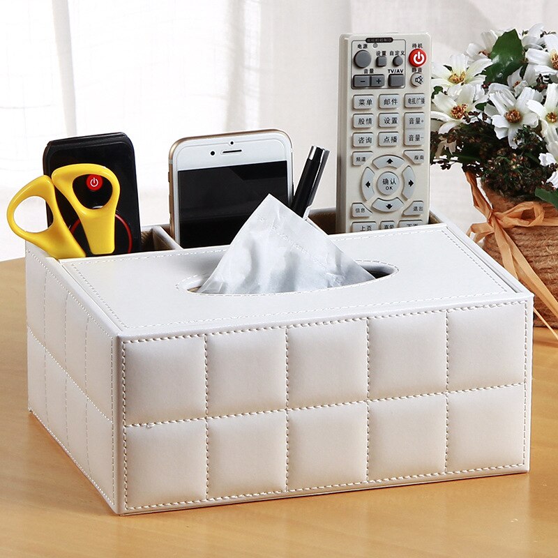 European multifunctional tissue box carton household cute storage box tissue box living room wood remote control: 10