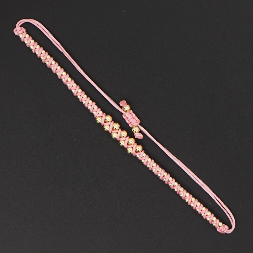 Go2 boho japanske gyldne perler armbånd reb flettet flettet vævet justerbar håndlavet ledning armbånd smykker til kvinder: Rzb 200002e
