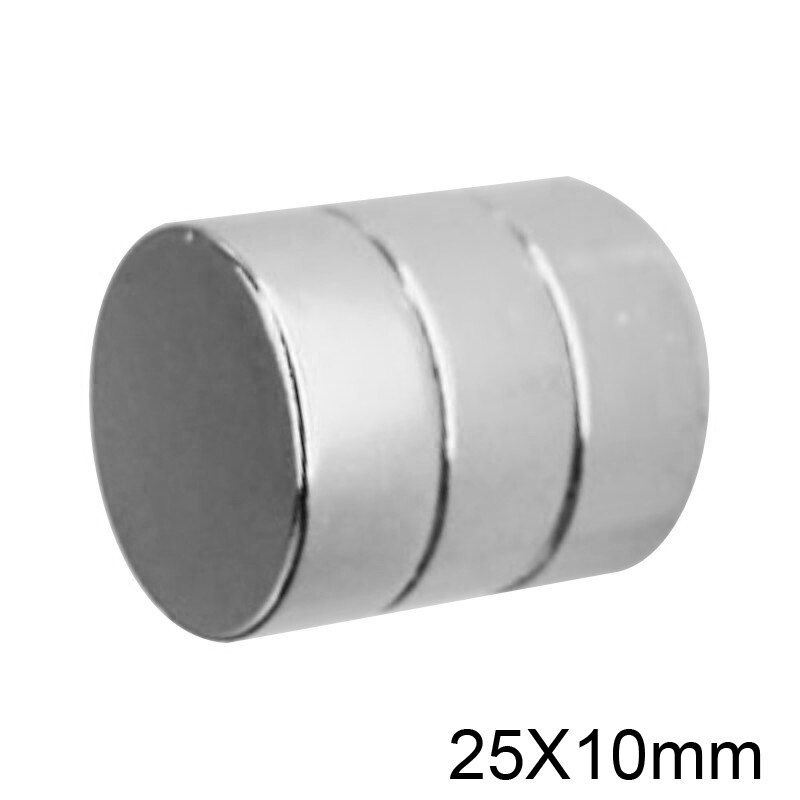 1 ~ 10Pcs 25X10 Mm Sterke Cilinder Zeldzame Aarde Magneet 25mmX10mm Ronde Neodymium Magneten 25X10mm N35 Disc Magneet 25*10 Mm