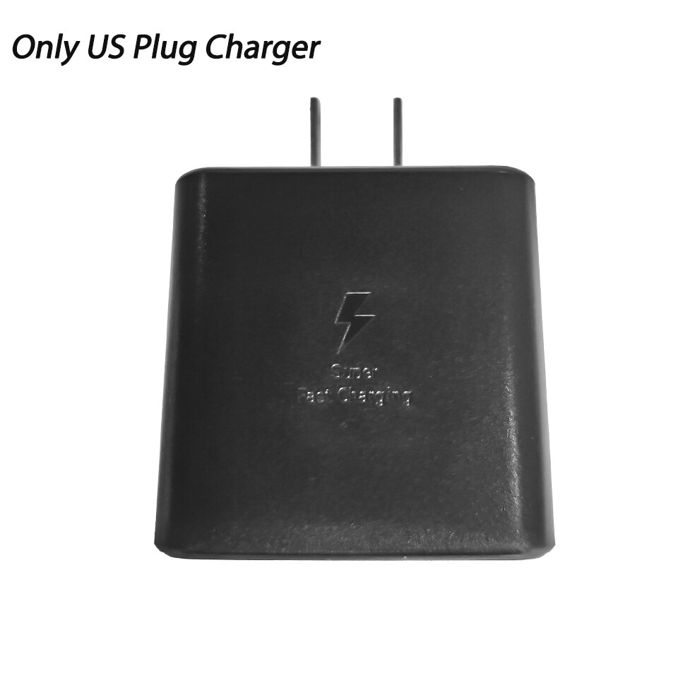 Original for SAMSUNG S21 Ultra Charger 45W Type C Super Fast Charger PD Quick Charging for Galaxy S20 S21 Plus Tab S7 S7+ Tablet: US black