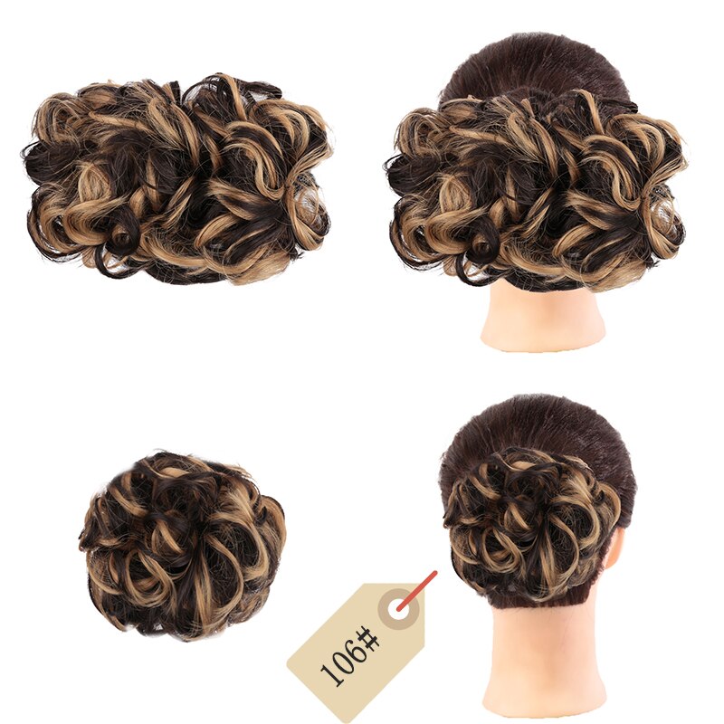 Dianqi Gignon Korte, Krullend, synthetische Blonde Haarspeld De Grote Pudding Haar Geknipt Om De Pruik Met Twee Plastic Kammen: 106