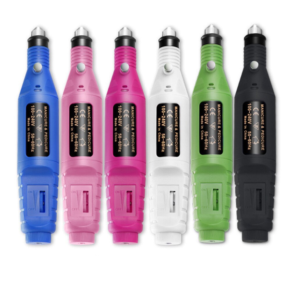 1Set Elektrische Nail Boor Machine Kit Usb Opladen Manicure Machine Pedicure 6 Bits Schuren Buffer Nagelvijl Nail Art pen TSLM1