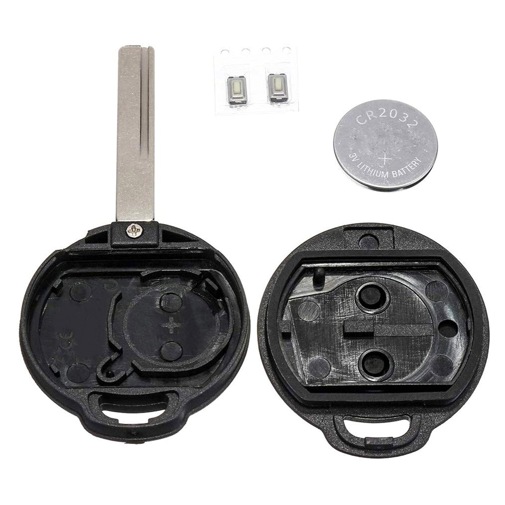 2 Knoppen Ronde Zwarte Afstandsbediening Sleutelhanger Case Voor Mitsubishi Colt Warior Spacestar Ongecensureerd Blade Key Case Shell