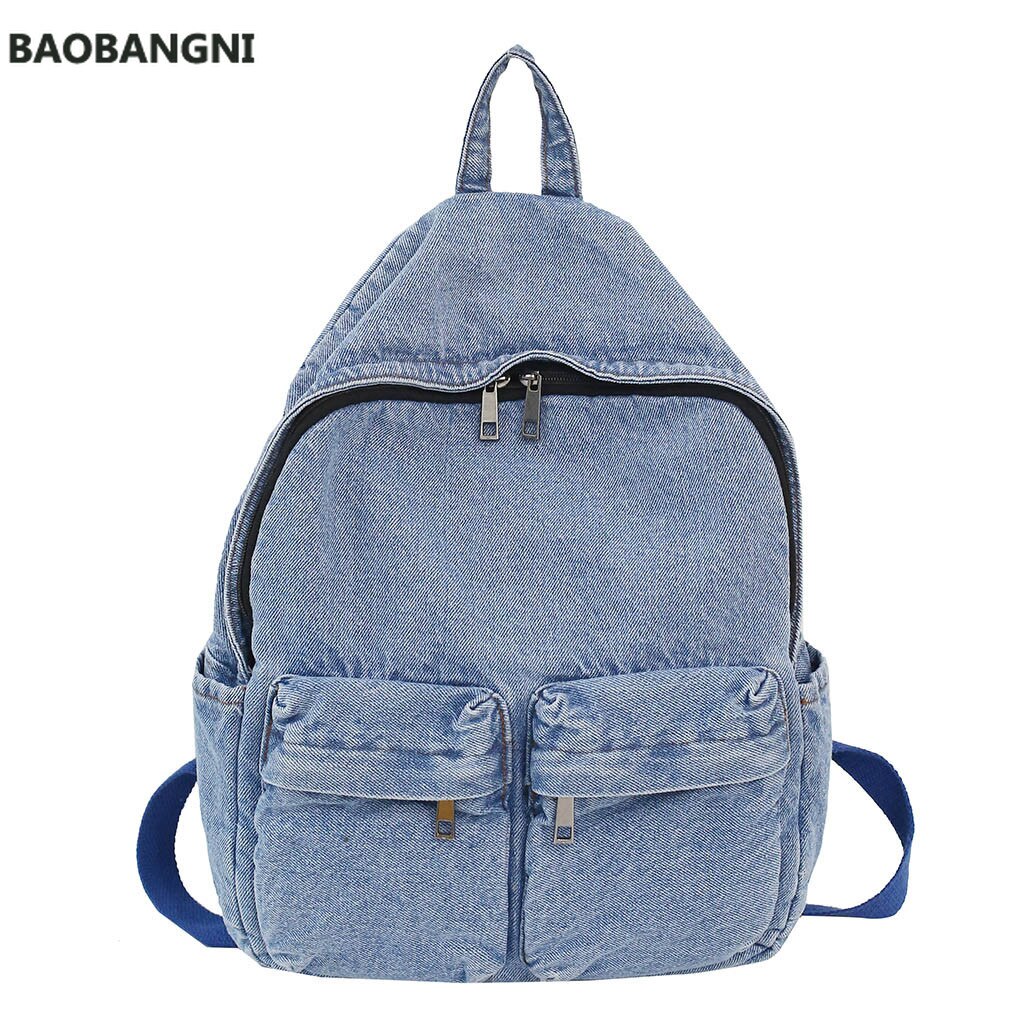 Mode Dames Denim Schoudertas Vrouwelijke Vintage Schouder Rugzakken Denim Retro Poort Wind Harajuku Student Reistas Mochila