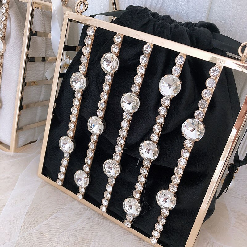 Aushöhlen Abend Perle Kupplung Tasche Frauen Geldbörsen Und Handtaschen Luxus Handgemachte Diamant Quadrat Warenkorb Braut Hochzeit Partei Tasche