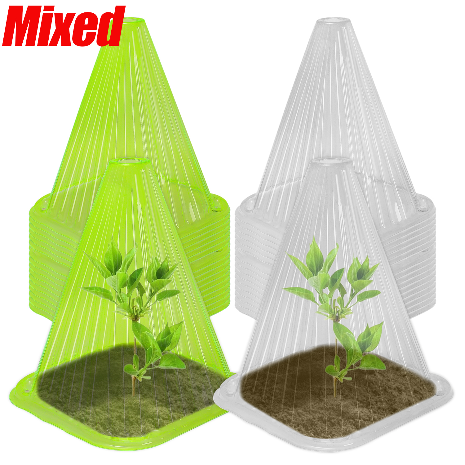 1-30PCS Reusable Plant Bell Cover Transparent Seedling Protective Cover for Shield Plant From Bird Snail Garden Planting Supply: XXL / Blue
