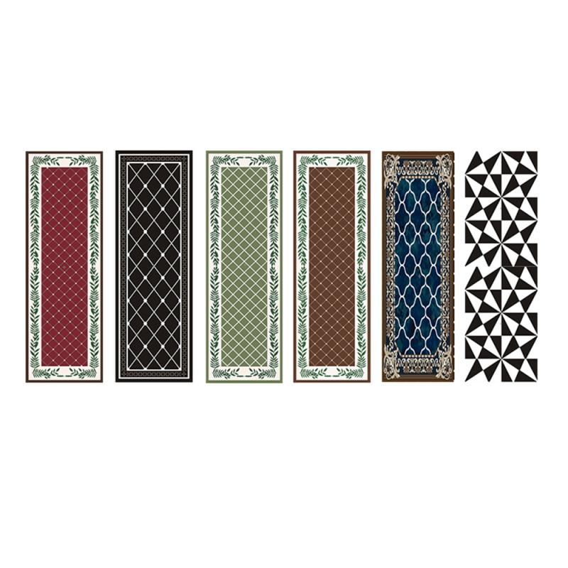 Retro geometrisk mønster badeværelse toiletdør lang strimmel af vandabsorberende anti-skrid måtte tæppe gulvmåtte