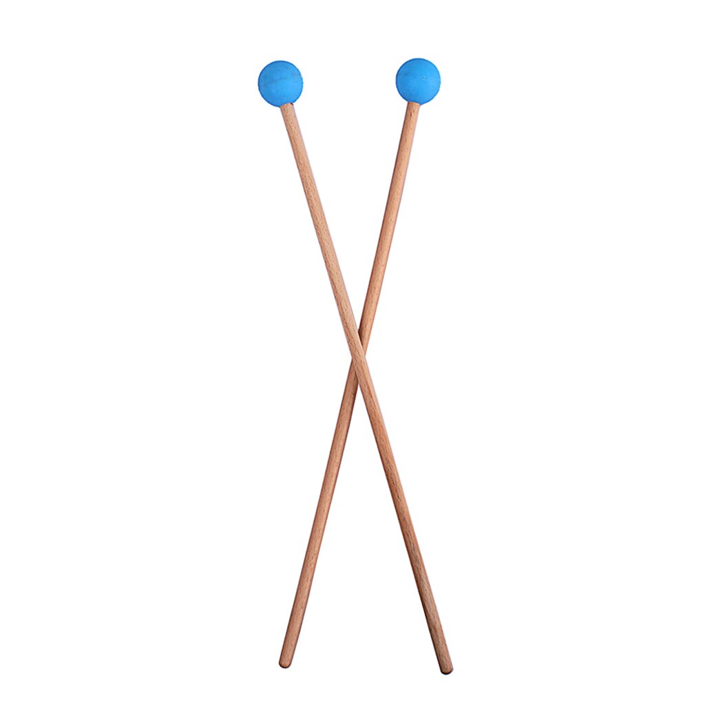 2pcs Xylophone Marimba Snare Mallet Drumsticks Percussion Parts Length 410mm Drum Accessories: Blue