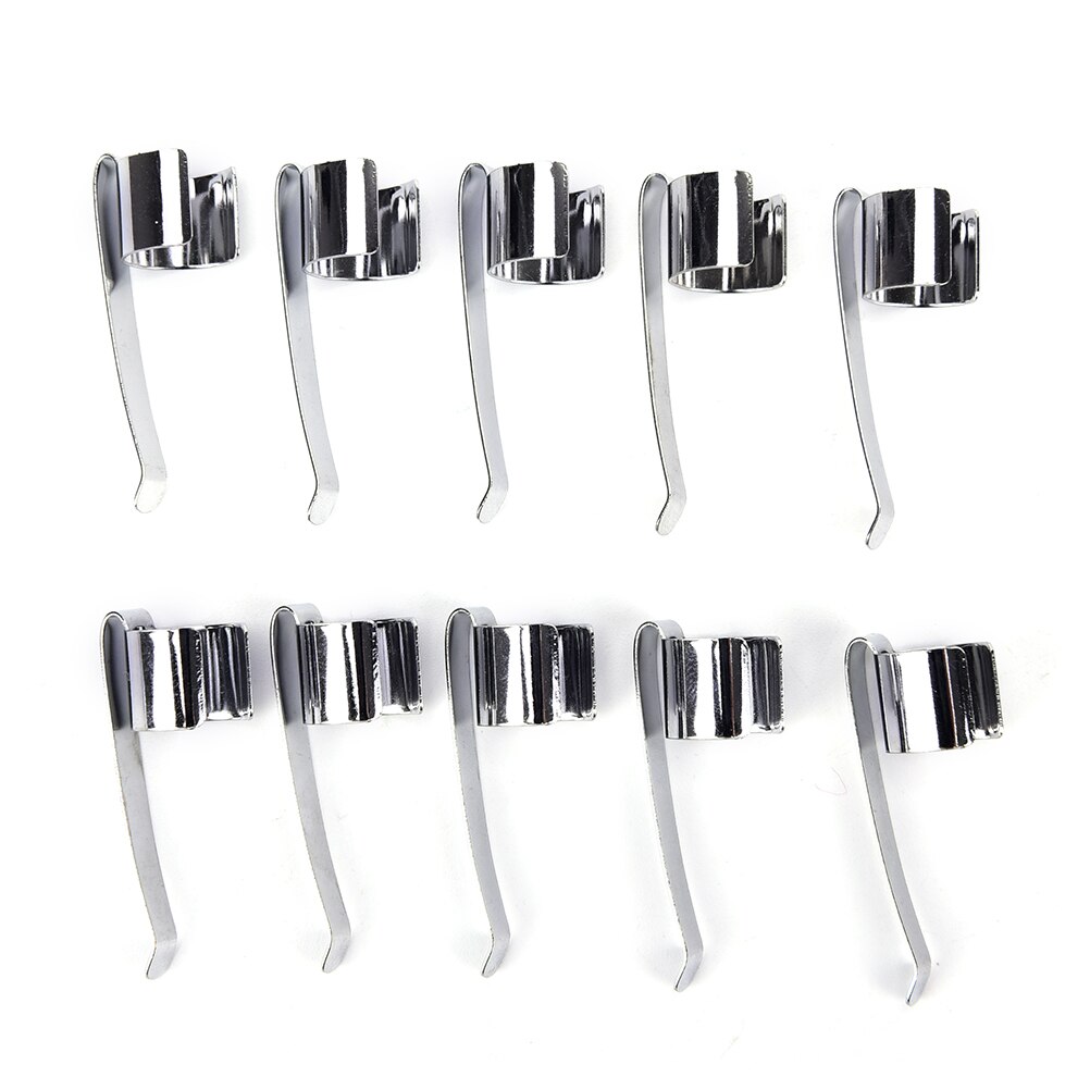 10Pcs Rvs Zilver Zaklamp Clip Zaklamp Mount Houder Pen Clip Klem