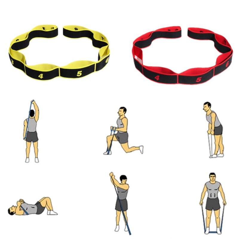 Bande de traction de yoga en nylon et latex, réglage de la force à plusieurs niveaux, yoga, pilates, gym, fitness, exercice, bande élastique multifonctionnelle