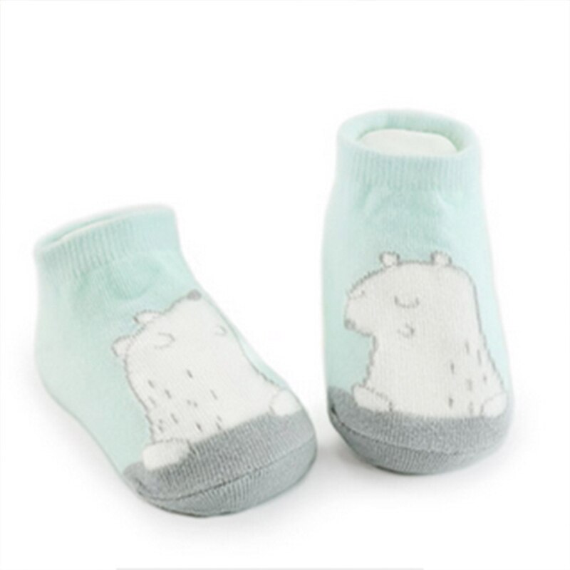 Leuke Cartoon Unisex Baby Sokken Baby Peuter Meisjes Jongens Anti Slip Katoen Boot Sokken Lente Herfst Sokken: Green Hamster
