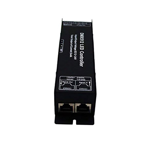 Controlador Led Dmx con pantalla Digital Dmx512 controlador decodificador atenuador 24V Dc 12 3X4A para tira Led Rgb luces (3 canales)