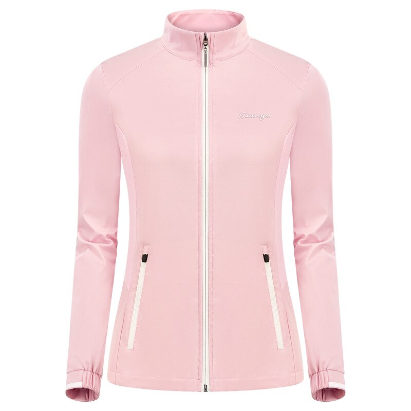 Ttygj damskie golf odzież sportowa kobiety wodoodporna kurtka golfowa wypoczynek wiatroszczelne płaszcze zdatność damskie cała na zamek odzież sportowa: Różowy / S