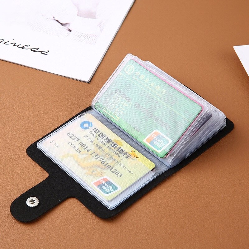 Waterproof Leather Function 24/12 Bits Card Case Business Card Holder Men Women Credit Passport Card Bag ID Passport Card Wallet