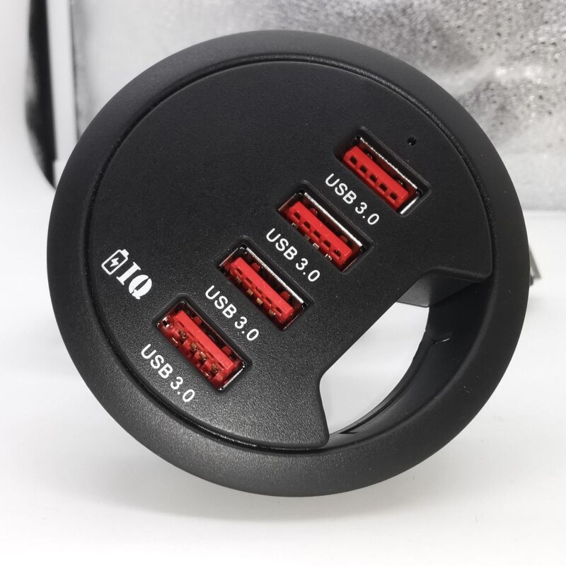 EU US Power Adapter Mounting In-Desk 4 Ports USB 3.0 Hub Multi Splitter for PC Desktop Computer Laptop Mouse Keyboard