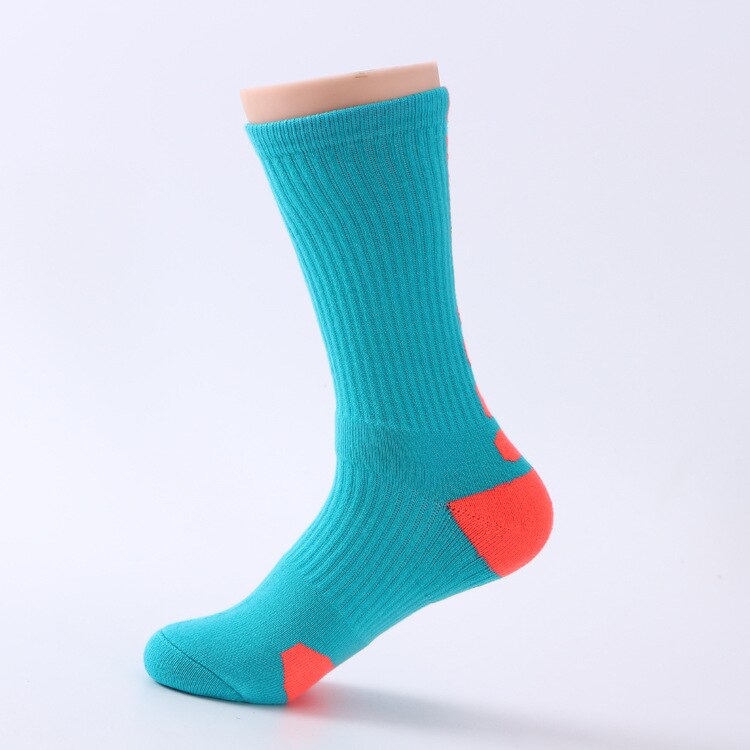 Männer Sport Basketball Socken schnell-trocken Lang Kompression Socken Ich bin Freien Sportlich Socken Rennen Radfahren socken: Grün mit Orange