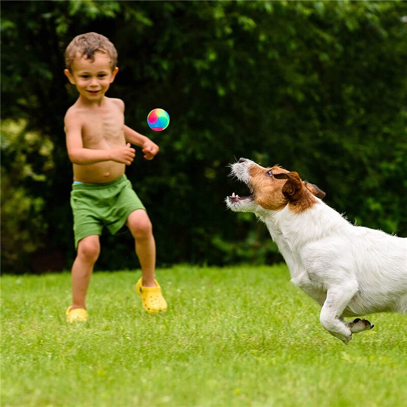 Led lys opp hund baller blinkende elastisk ball led molar ball glødende ball kjæledyr farge lys ball interaktive leker