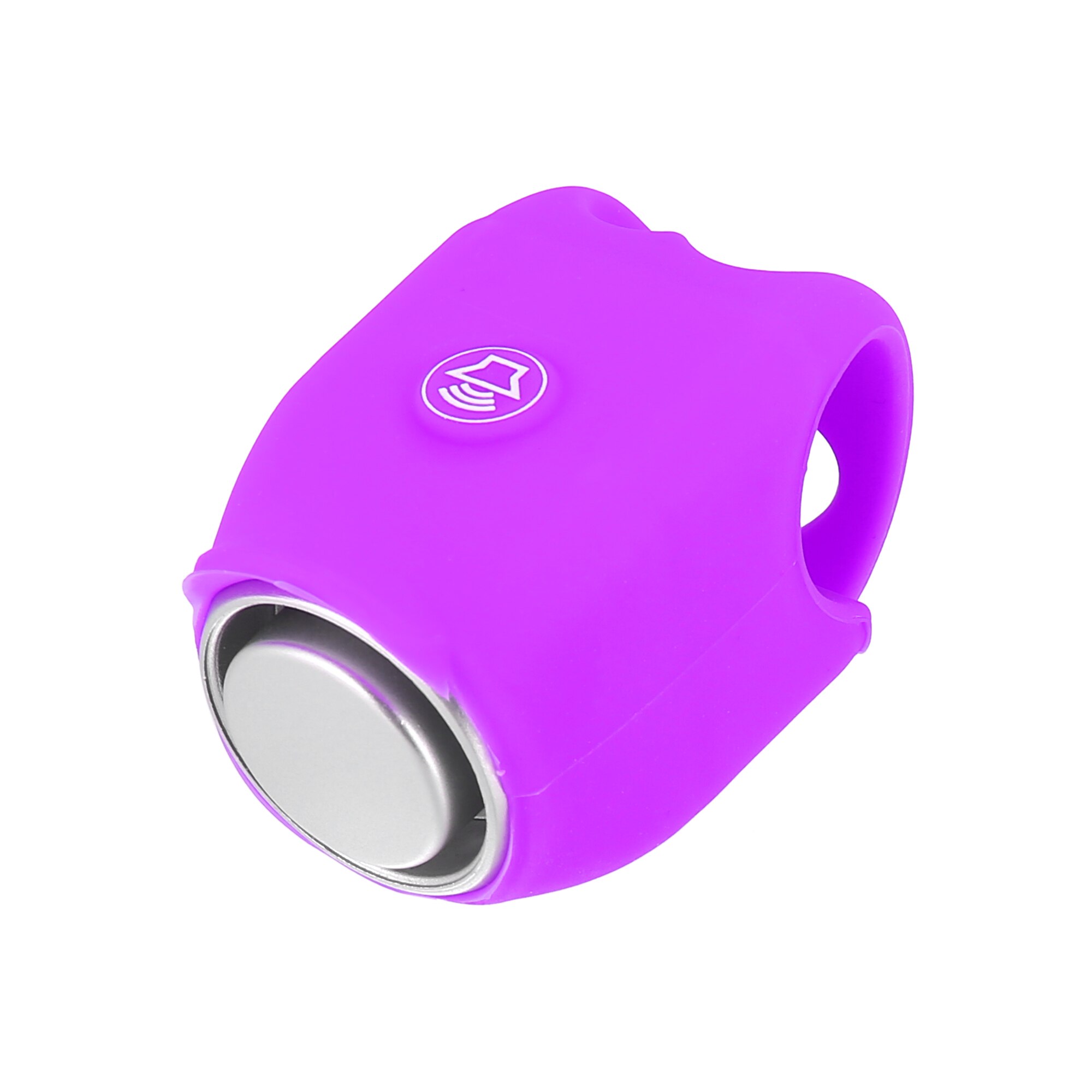 Elektrische 110db Fietsbel Hoorn Ring Loud Fiets Alarm Stuur Luid Hoorns Siliconen Fietsen Veiligheid Voor Weg Mountainbike: Purple Battery