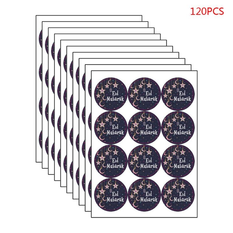 120Pcs Ramadan Stickers Eid Mubarak Geschenkdoos Label Papieren Zak Seal Sticker Ramadan Kareem Decoratie Baby Fotografie Stickers: 8