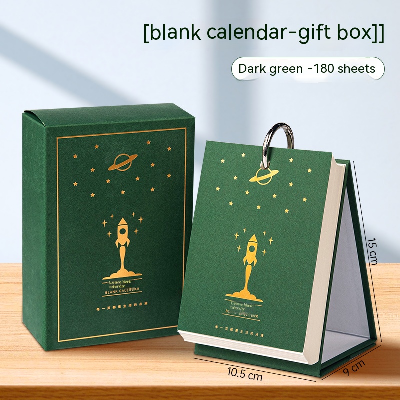 blank skrivebordskalender skrivebordsdisplay bærbar kalender skrivebordsdekorasjon gjør-det-selv håndlaget dagbok 200g/250g tykke pappkort papir: Oransje