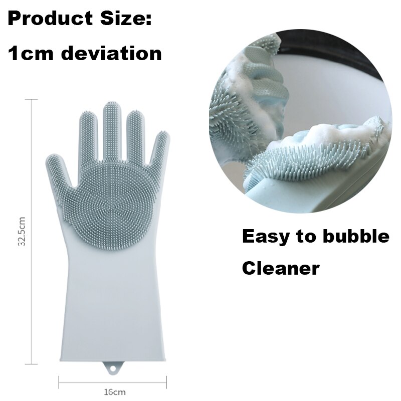 Gants magiques de nettoyage en Silicone, 2 pièces, gants de nettoyage multifonctions, pour la cuisine, la voiture, la vaisselle, l'éponge,