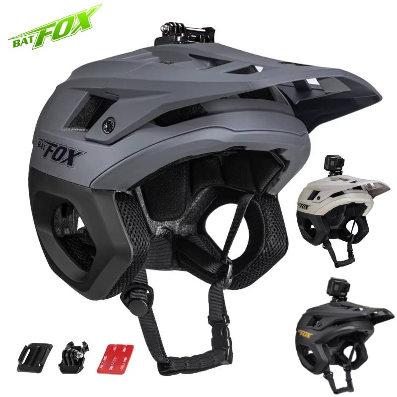 BATFOX 3/4 BMX Cykelhjelm MTB Off Road Halv Hjelm med Ørebeskyttelse - 52-62cm