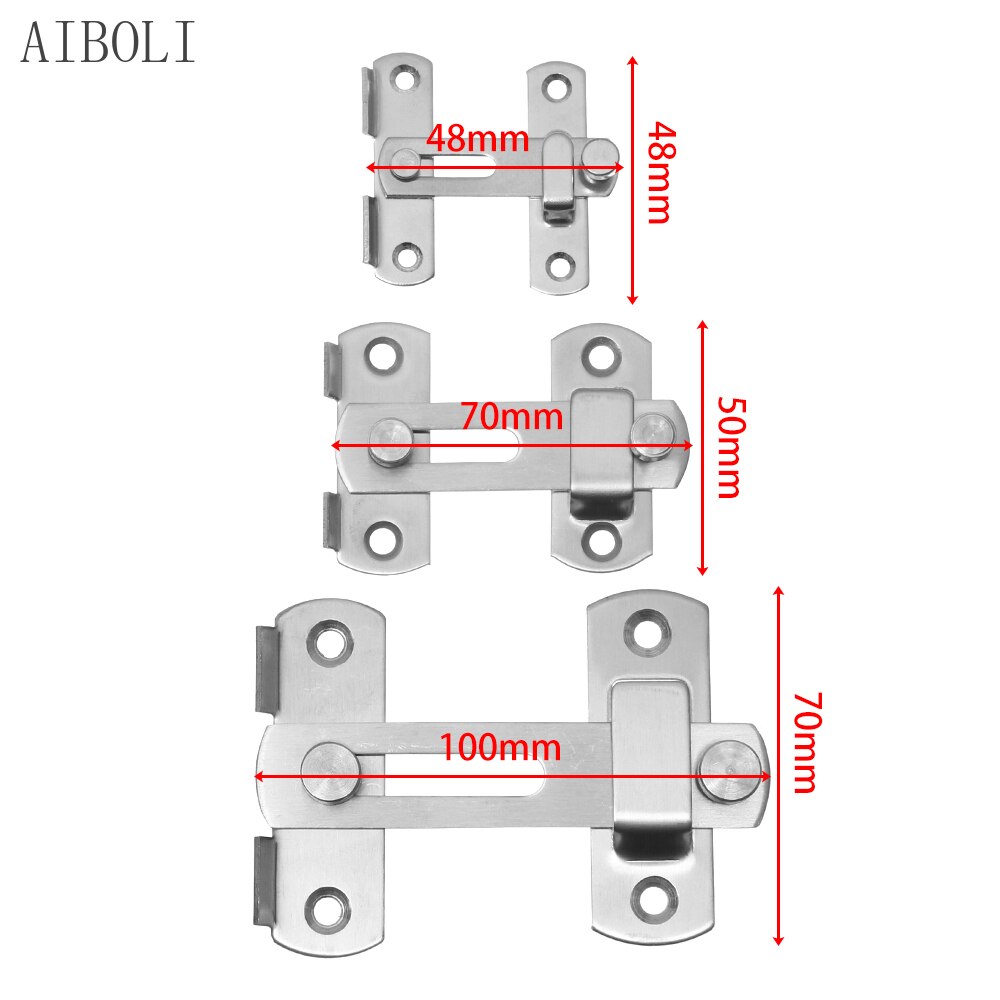 Guard Latch Bolt with Screws Sliding Window Door Lock Handle Stainless Steel Door Latch Home Safety Chain Door Home Hardware