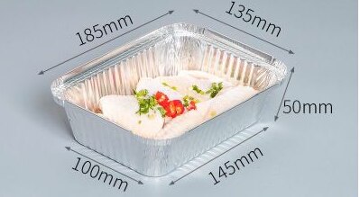 Grill staniol bageboks rektangulær engangs madpakke grillet skål emballage plateau jetable: 2