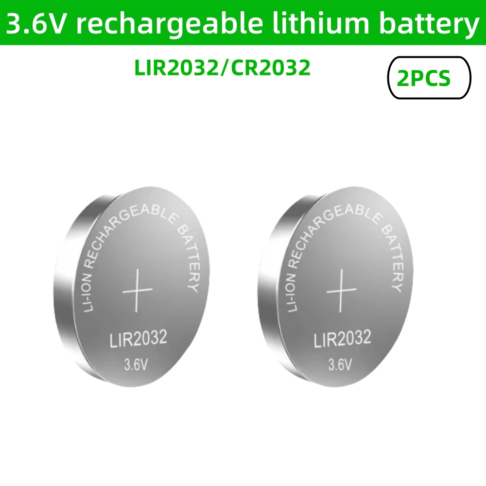 2PCS LIR2032 LIR2430 LIR2450 LIR2016 LIR2025 LIR1632 3,6 V Wiederaufladbare Lithium-Batterie Ersetzt CR2032 2025 2430 2450: YELLOW