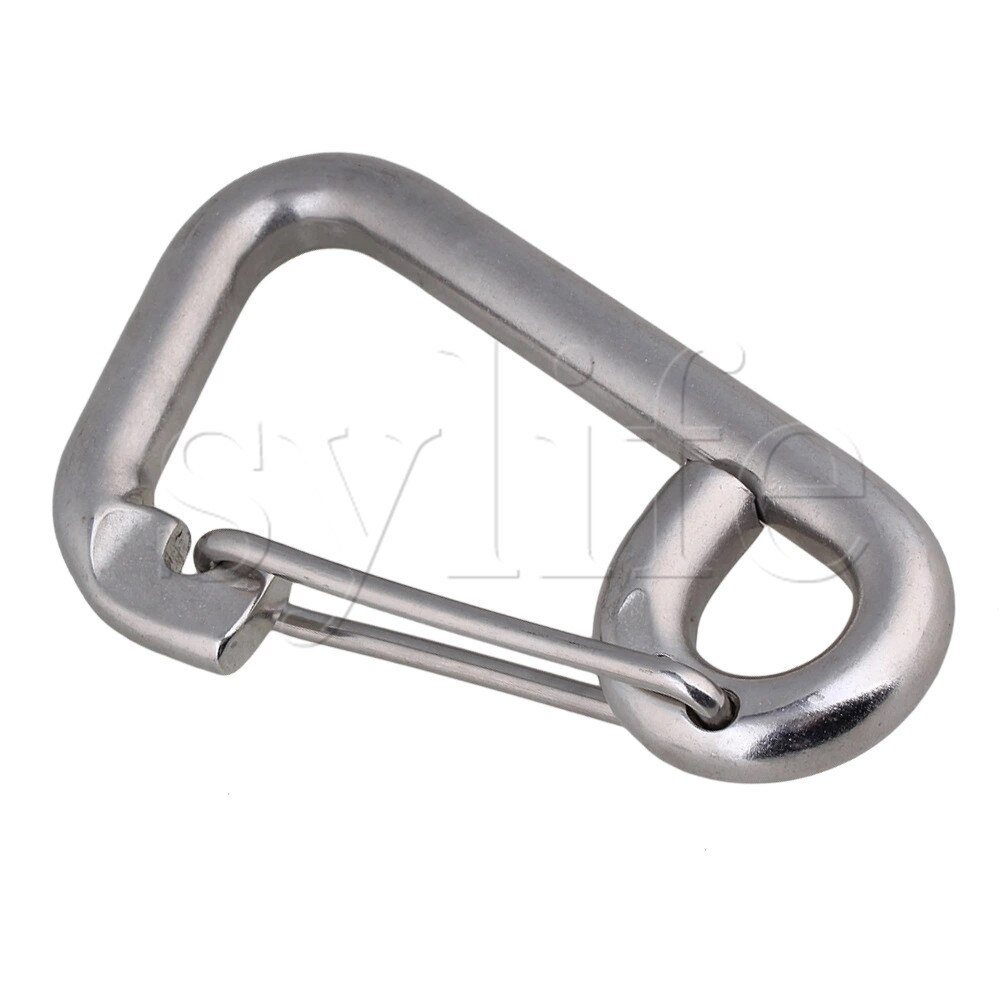 M16 x 160mm sølv snapkrog karabinhage rustfrit stål ...