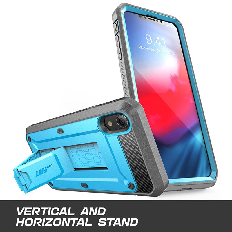 SUPCASE Pour iPhone XR Cas 6.1 pouces UB Pro Full-Corps Robuste Étui Housse de Téléphone avec Construit-dans le Protecteur D'écran et Béquille