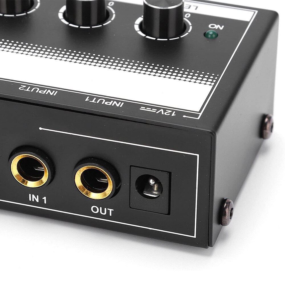 4 Channel Line Mixer Mini Audio Mixer Ultra Low Noise Mixer for Small Club Bar As Microphones Guitars Bass MH400 US EU Plug 110V