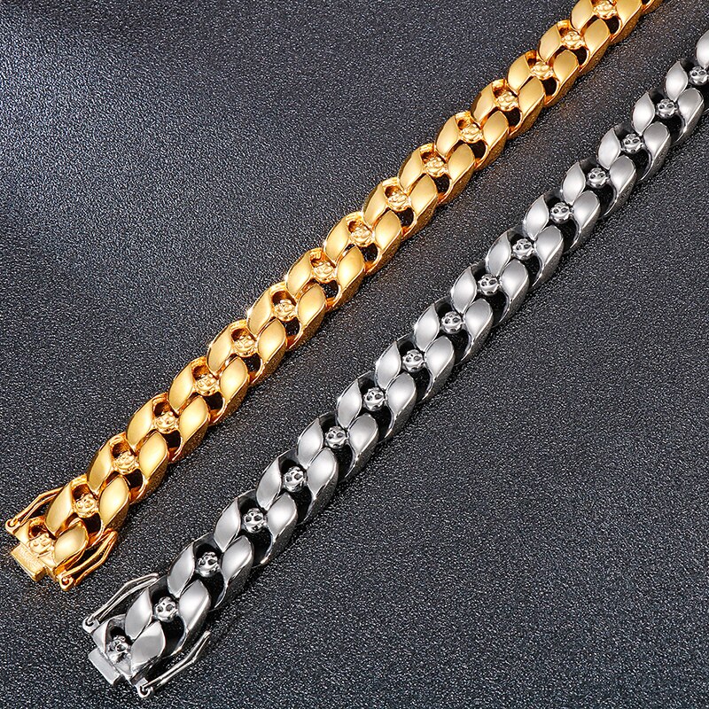 Massiven gotisch Herren Edelstahl Fahrrad Motorrad Verknüpfung Kette Armbinde Männlichen 24MM 8,7 Zoll Jungen Radfahrer Armbänder