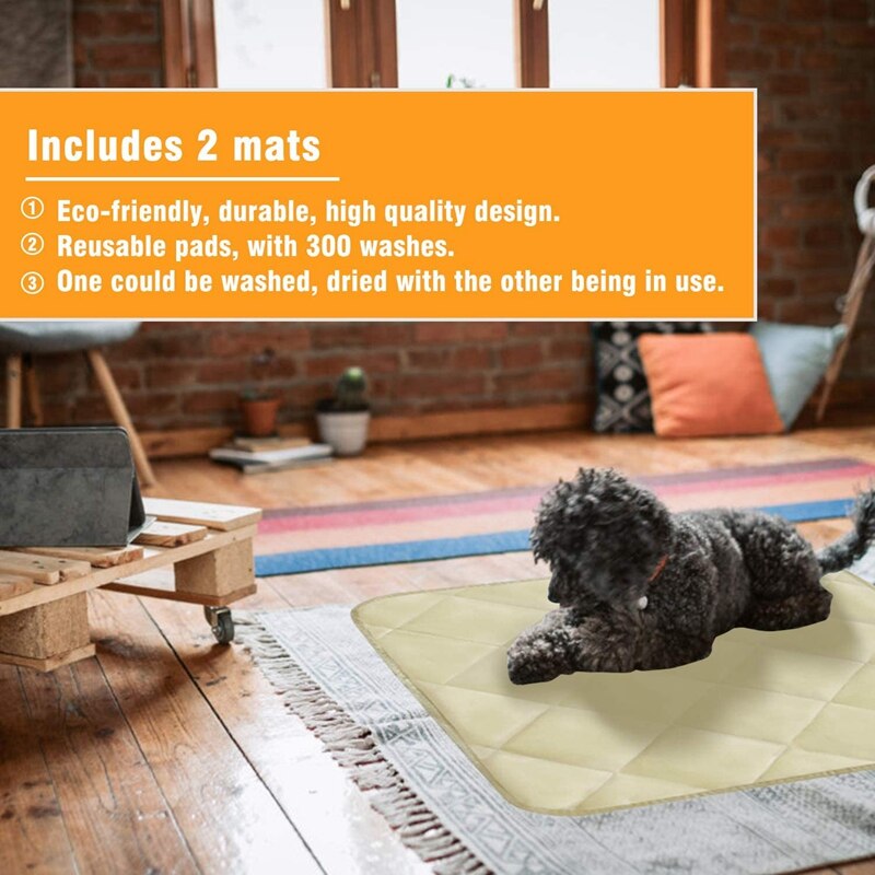 Matelas à langer lavable et réutilisable, lit pour chien, tapis de voiture pour chien, ensemble 2 pièces (1 grand et 1 petit)