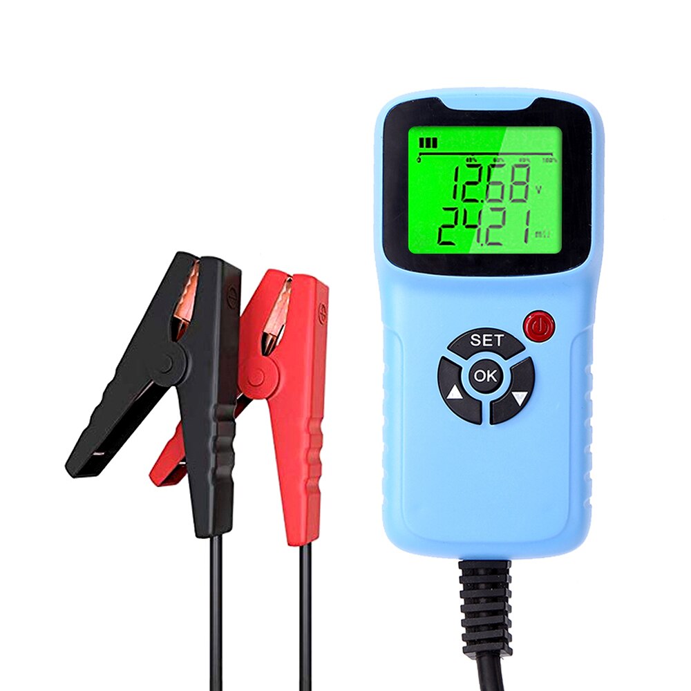 Kkmoon bilbatterilader tester analysator 12v 2000 cca batterispenningstest ladekrets tester: Blå