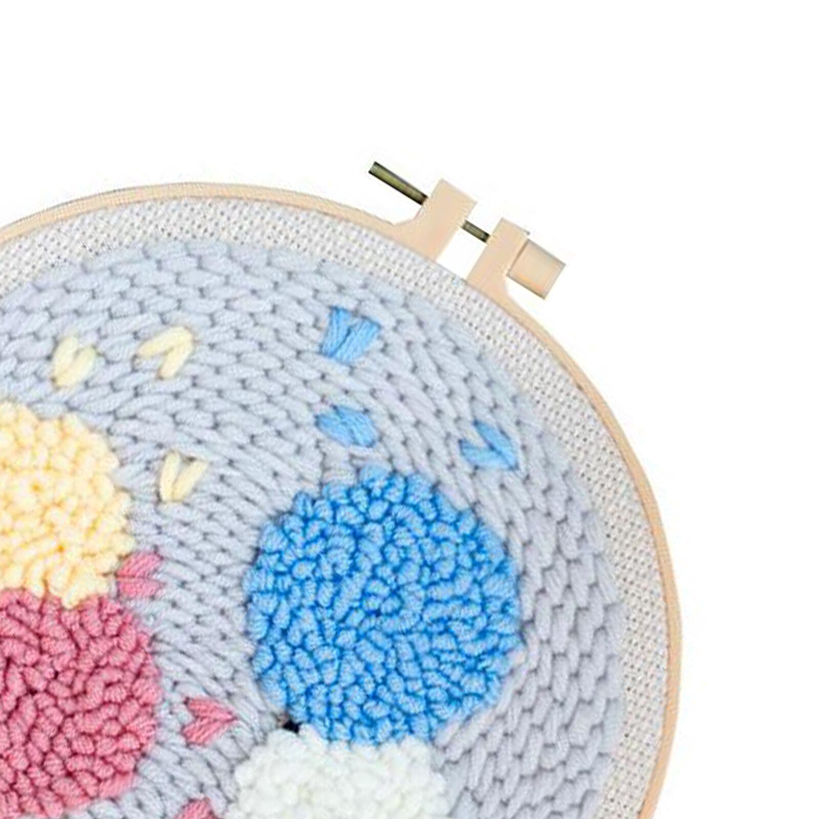 1 Set Punch Embroidery DIY Needlework Kits Hoop Needlecraft Beginners Pre Print Pattern Punch Needle Kits for Beginner