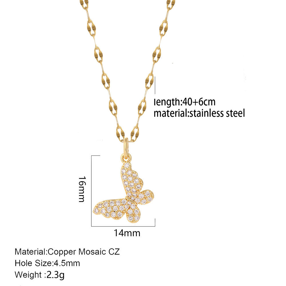 Collier à nœud pour femmes, pendentif en forme de cœur papillon mignon, couleur or, colliers à longue chaîne en acier inoxydable, Cadenas de cou Para Hombre en: PLAQUÉ ARGENT