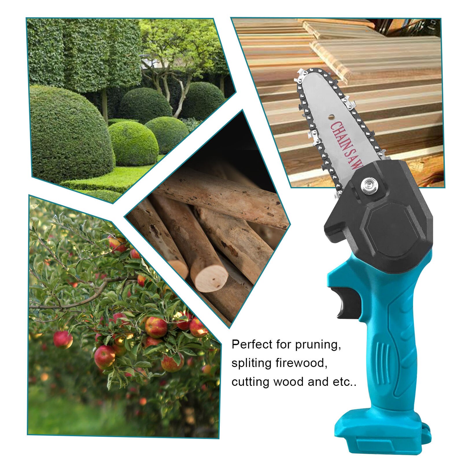 Portable Electric Pruning Saw Small Wood Spliting Chainsaw One-handed Woodworking Tool for Garden Orchard