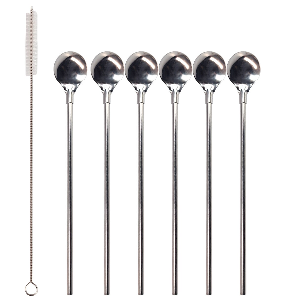 Bartender Kit Cocktail Shaker Accessories Set Stainless Steel straight straw straight brush spoon straw: 7