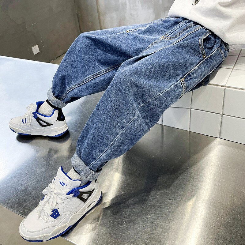 Pantalones vaqueros holgados para niños Y adolescentes, bombachos de , informales, de Color sólido, para primavera Y otoño, 4, 5, 9, 10, 11 Y 12 años