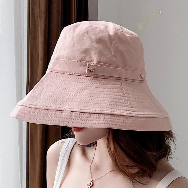 Bingyuanhaoxuan 7 ensfarver bøttehatte til kvinder mænd panama bøttehætte kvinder hat fisker bomuld enkle hatte