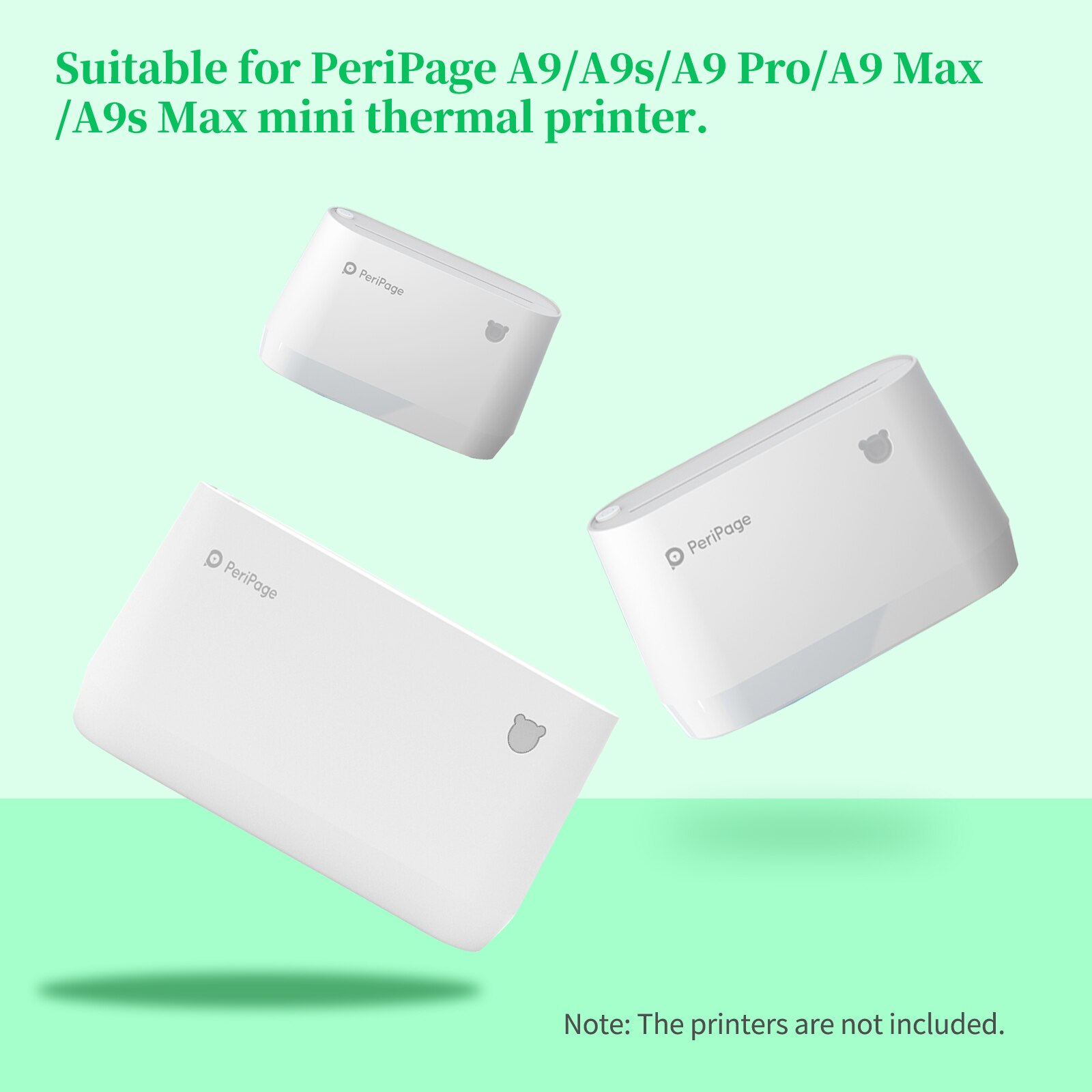 PeriPage – 3 rouleaux de papier autocollant thermique 77x30mm, papier autocollant imprimable sans BPA pour PeriPage A9/A9s/A9 Pro/A9 Max