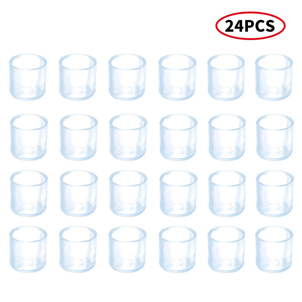 Capuchons de protection de sol en caoutchouc, 24 pièces, pour pieds de Table ou de chaise: Round