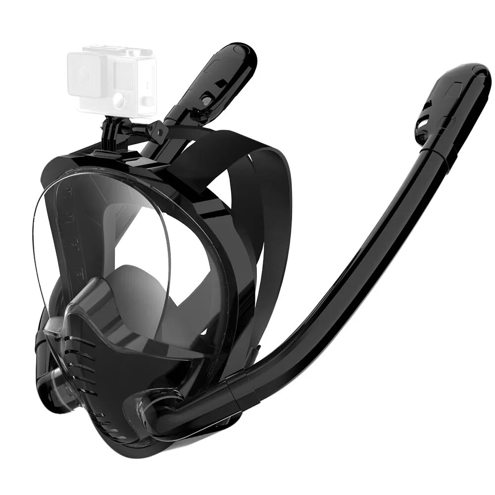 Full Face Snorkel Masker 180 ° Panoramisch Zicht Siliconen Droge Top Snorkelen Duiken Zwembril Met 2 Snorkels Anti-Mist Anti-Lea