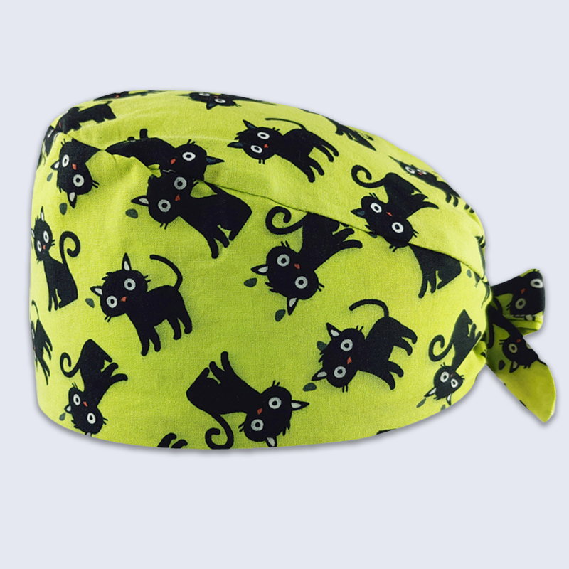 Multicolor Printing Female Dental Surgery Cap Surgeon Cap Operating Room Nurse Cap Unisex Adjustable Breathable Scrub Cap: Z-044