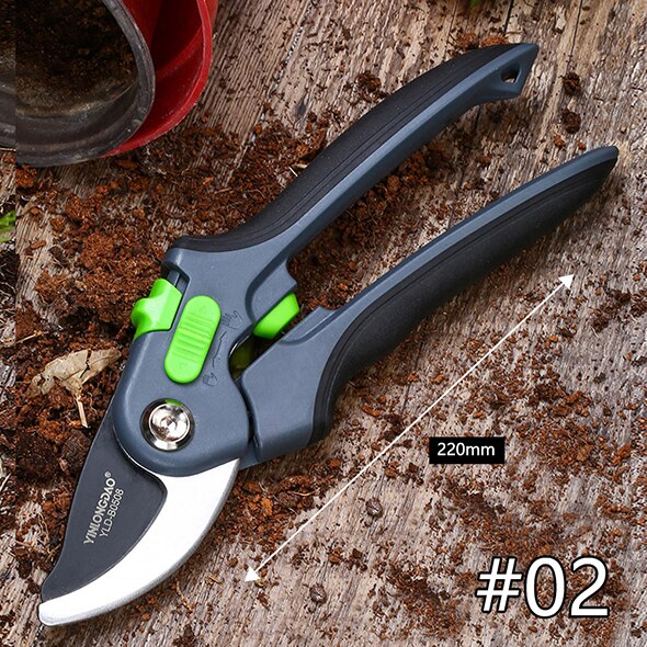 Taille cisaillement outils de jardin économie de travail ciseaux en acier à haute teneur en carbone jardinage plante forte branche sécateurs Protection main durable: B0407B